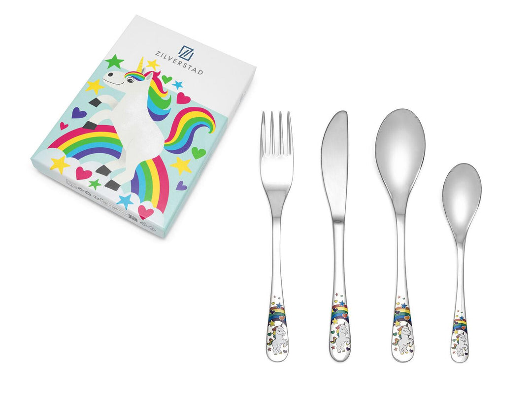 Kinderbestek Unicorn, 4-delig, RVS 4260070