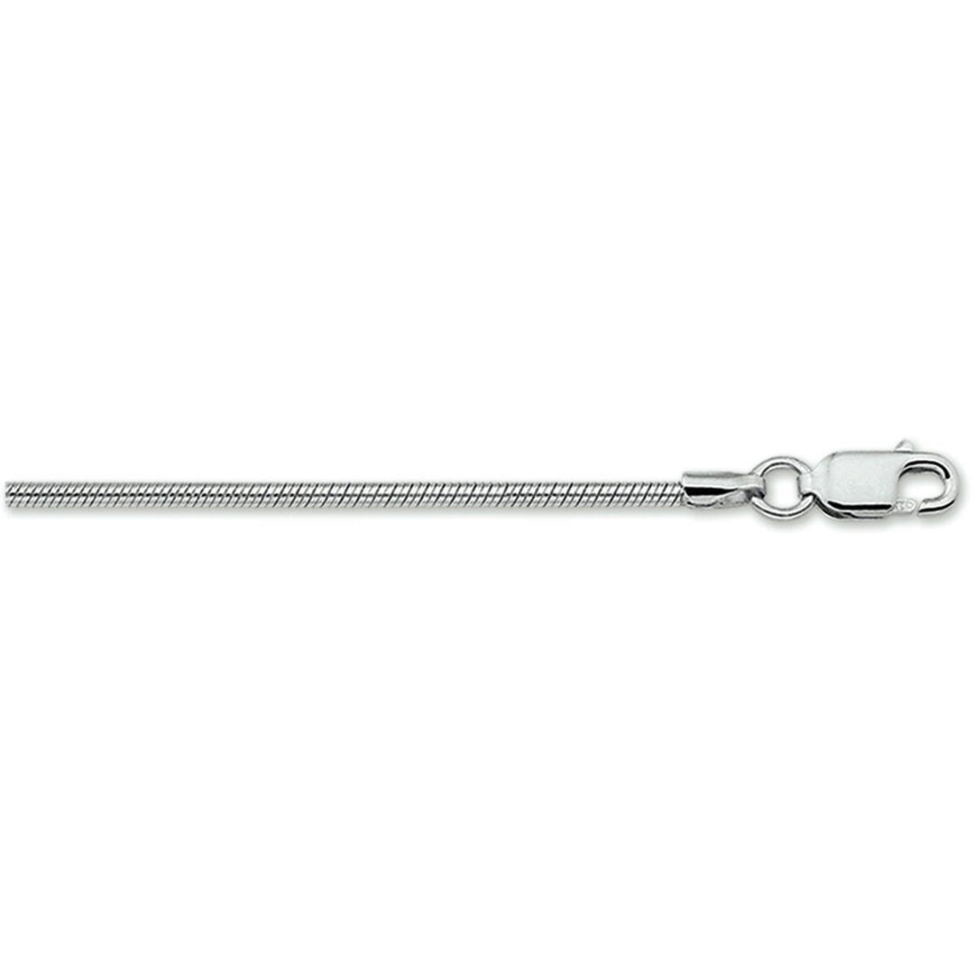 Zilveren collier slang rond 1,6 mm