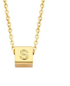 losse Cube 14 kt geelgoud letter E