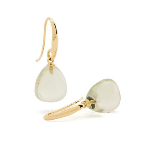 14 kt Geelgouden Prasioliet Oorhangers