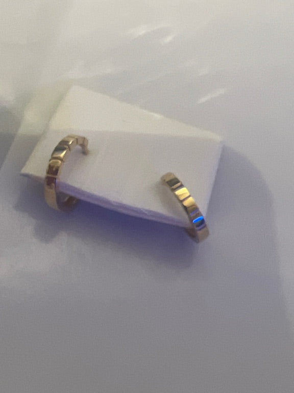 14 KT oorringen met arcering 14,5 x 2,2 mm