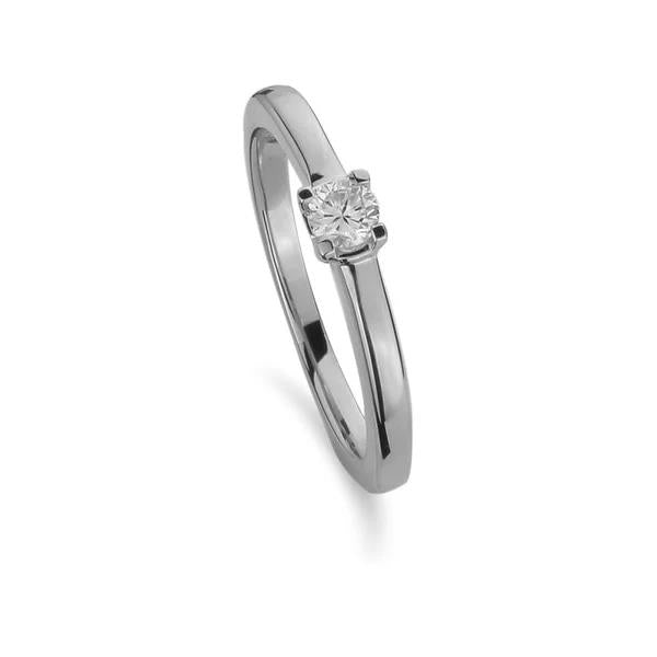 14 kt rose ring 0.10 ct Tw/Si solitair model