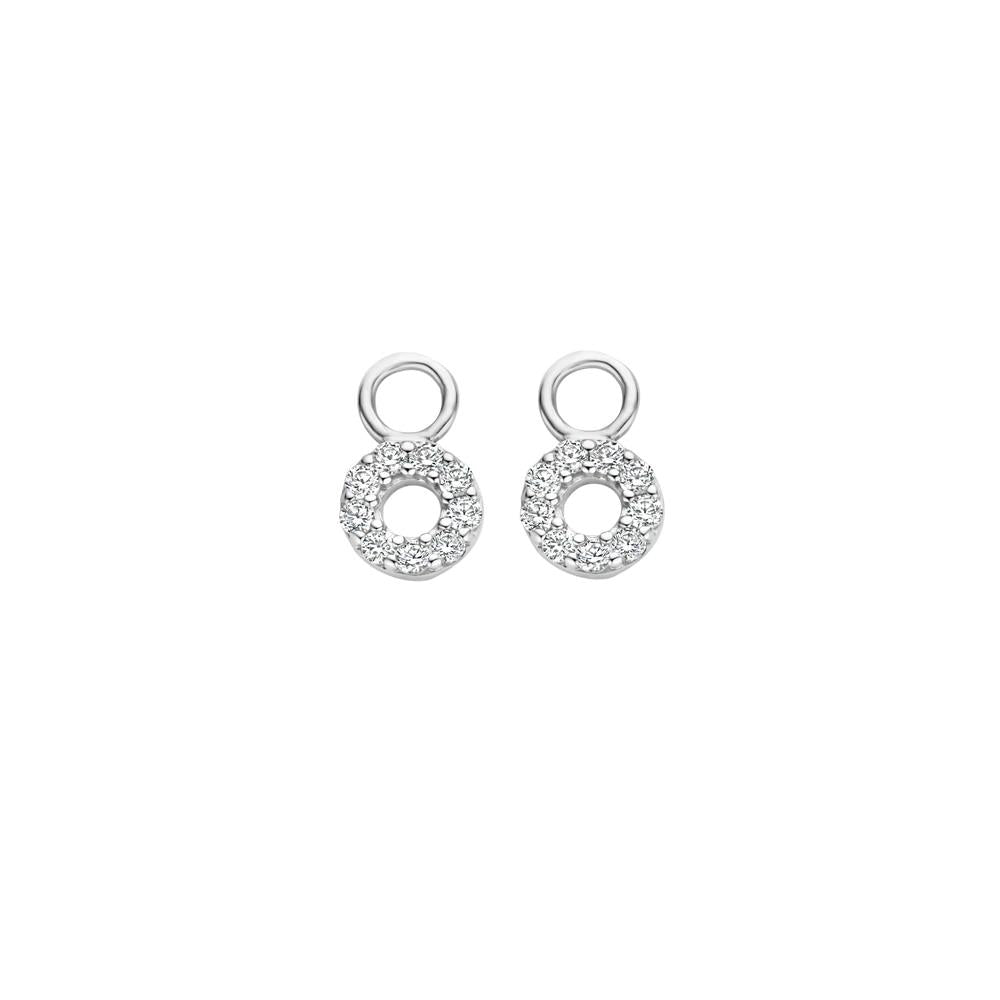 Oorbedels 9065WZI - 14k Witgoud met zirkonia