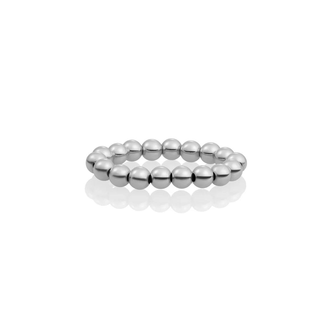 Ring | Silver 4mm beads SRI-S-4MM