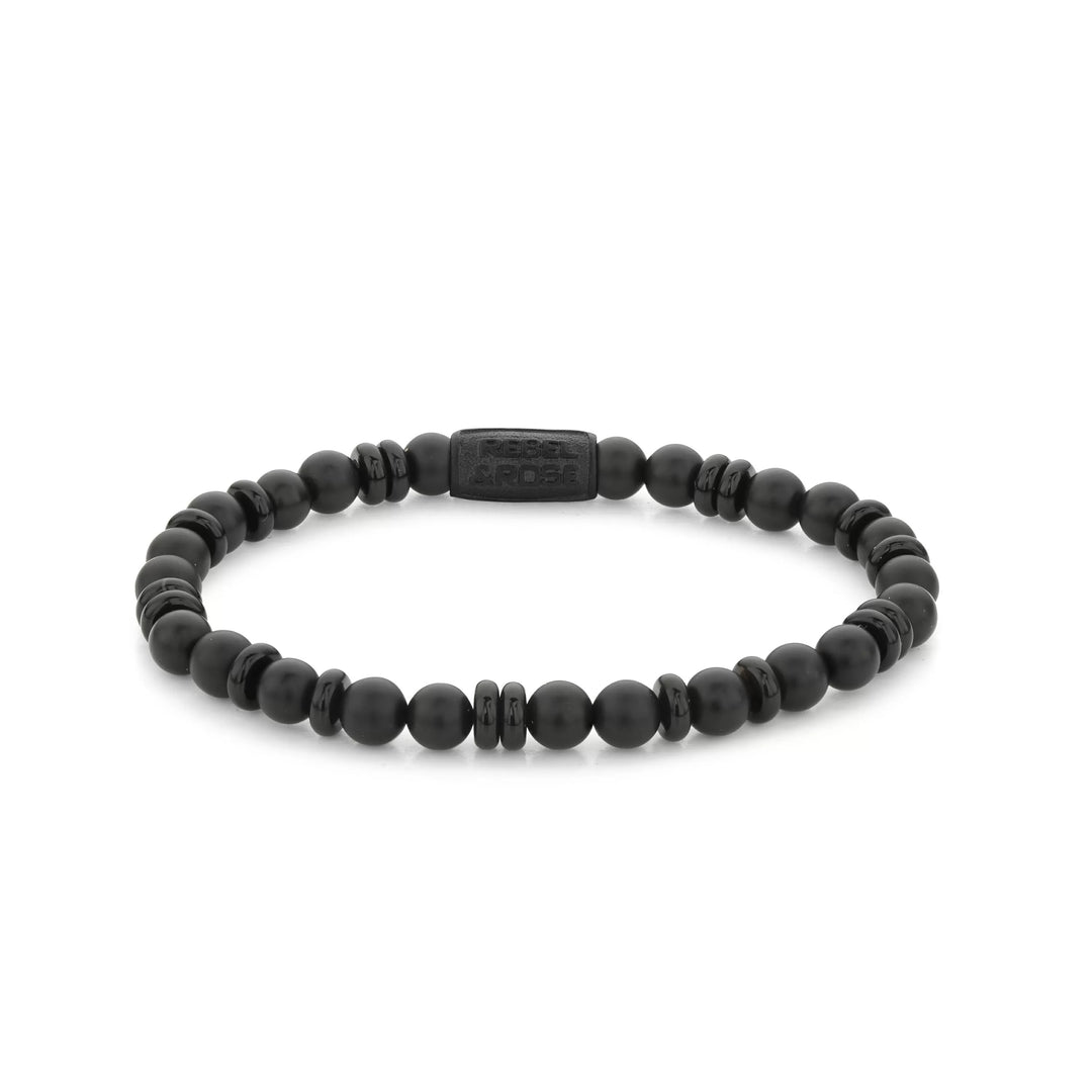 Rebel and Rose Variations All Black RR-60107-B-L Armband 6mm 19cm