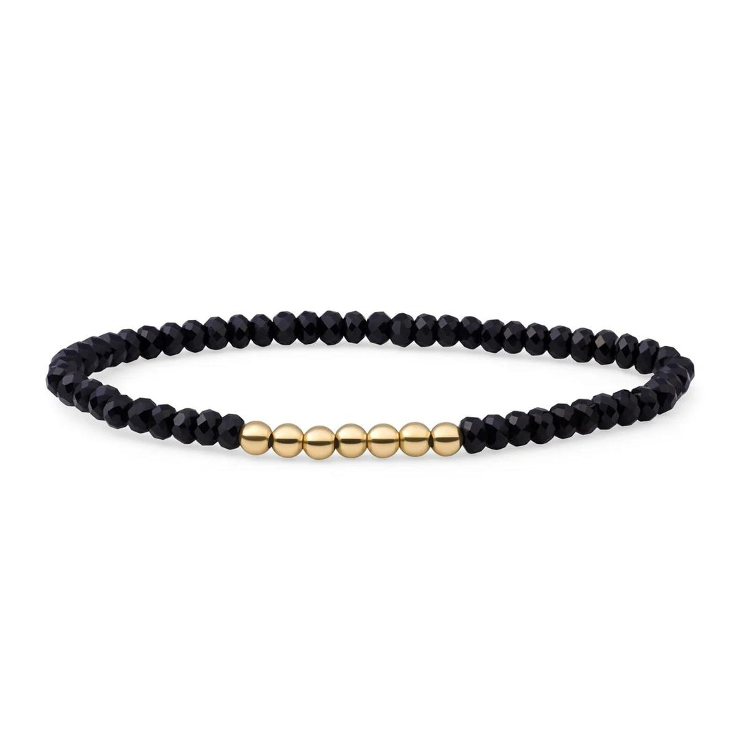 Bracelet | Onyx Reverse Universe - Gold - 4mm SB-G-4MM-RLI-G07