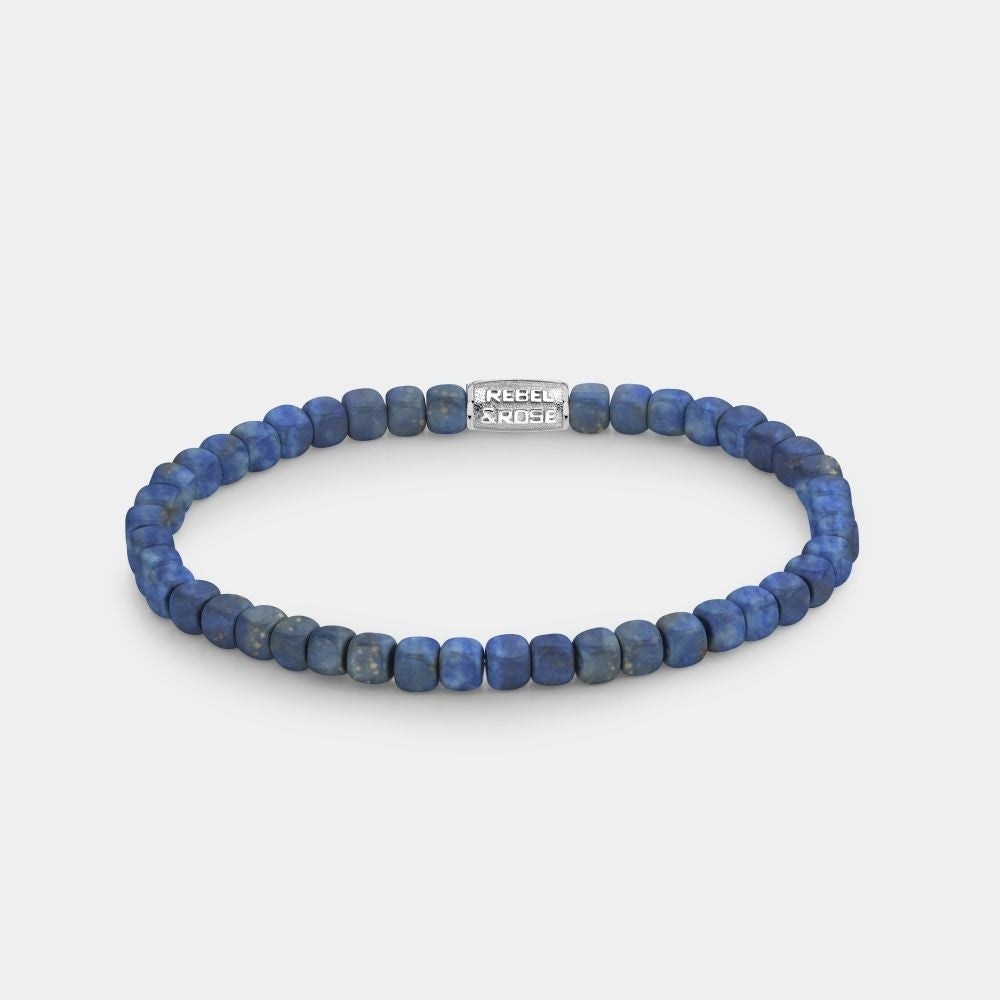 Rebel and Rose Roll The Dice - Lapis Lazuli RR-40078-S-L blauw 4 mm
