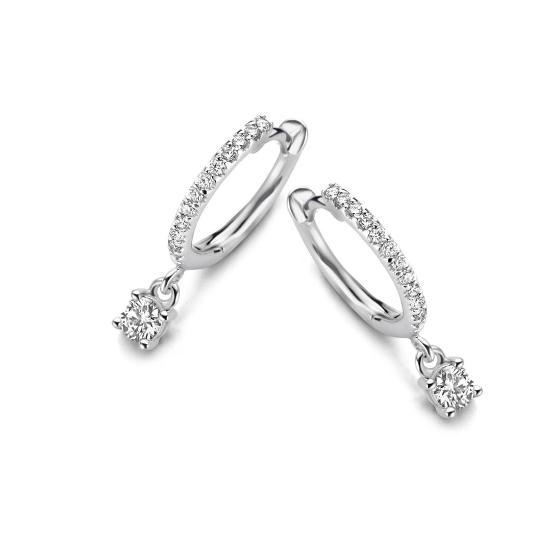 Ischia Basics oorringen 18K witgoud met diamanten.