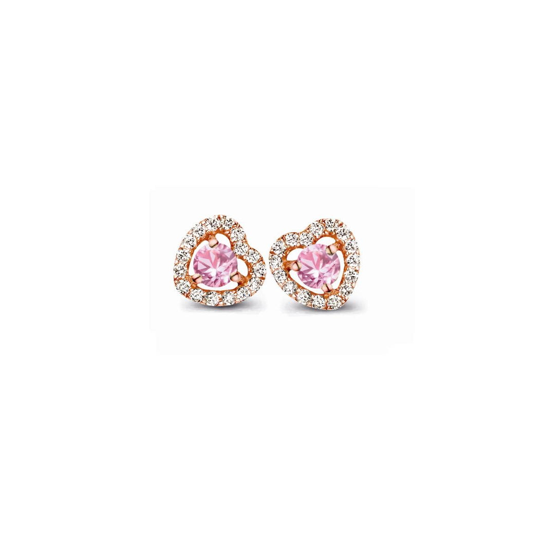 Salina oorbellen in 18K roségoud met roze saffier en diamanten.051385xa