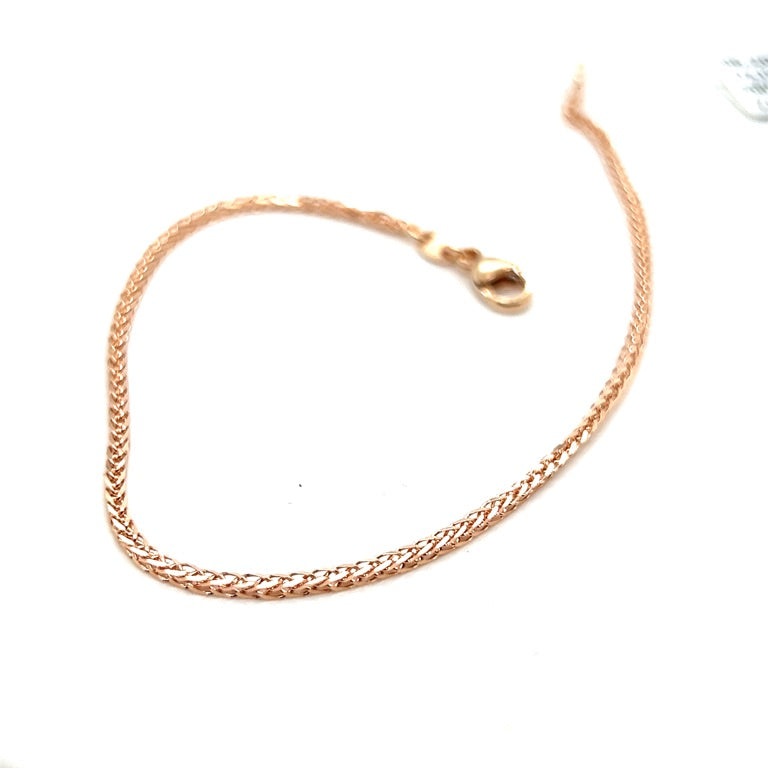 14 kt rose armband gediamanteerd 1.4 mm breed 19cm 96.2035.351