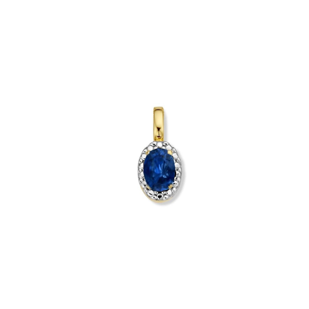062084S hanger smaragd 18 kt Geel & wit goud