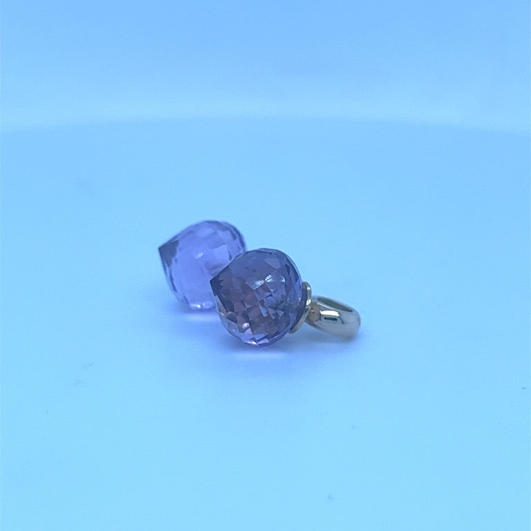 14 kt oorhangers amethyst oorbedels huyscollectie