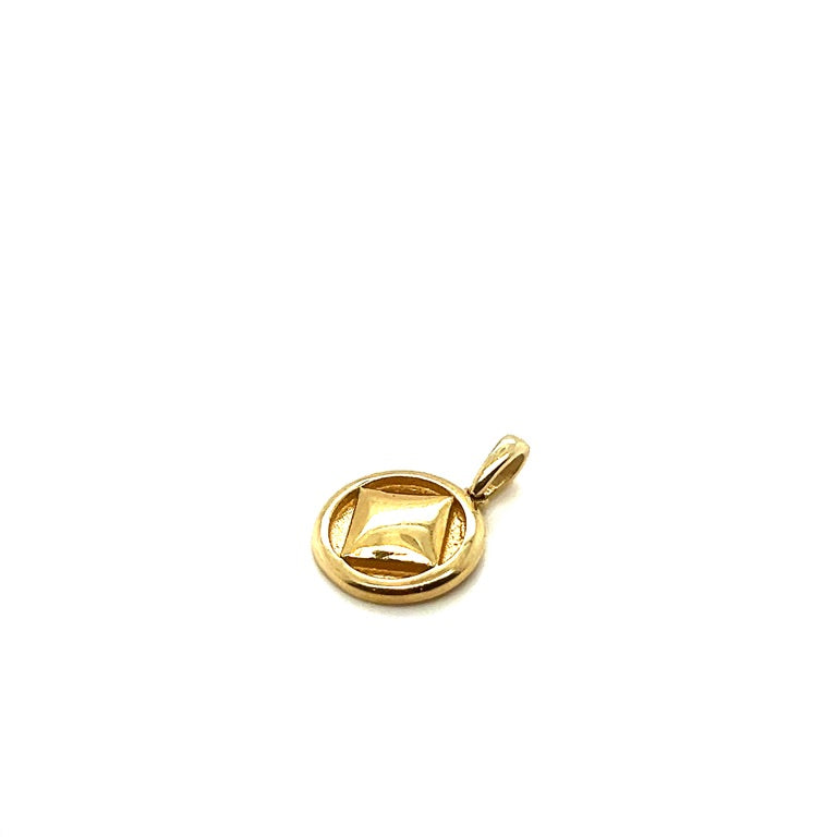 14 kt geeldouden hanger rond-ruitvorm