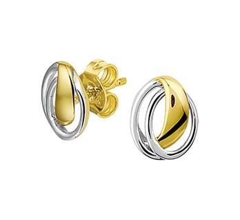 14 kt Bicolor wit- en geelgouden oorknoppen 40.18294