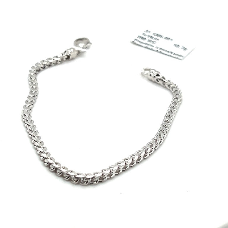 14 kt V fantasiearmband witgoud 3 mm 19 cm