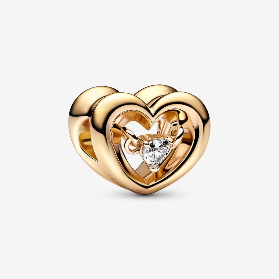 Stralend hart en zwevende steen bedel 762493C01