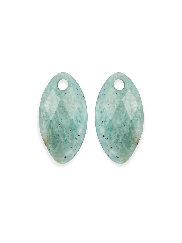 Earstones | Leaf - Rich Green Amazonite EAGEM57-FCLF-S