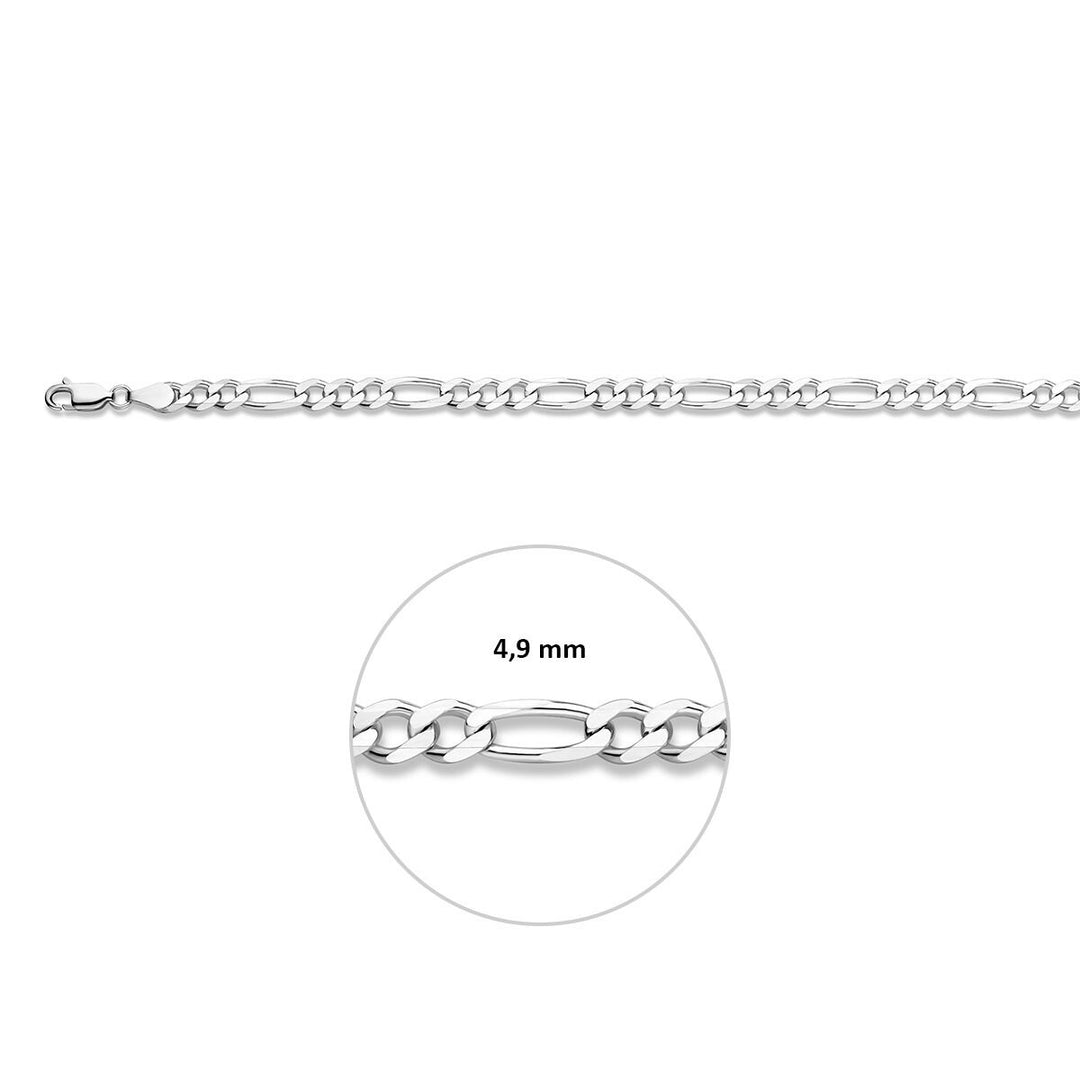 Zilver collier figaro 4,9 mm 13.37507