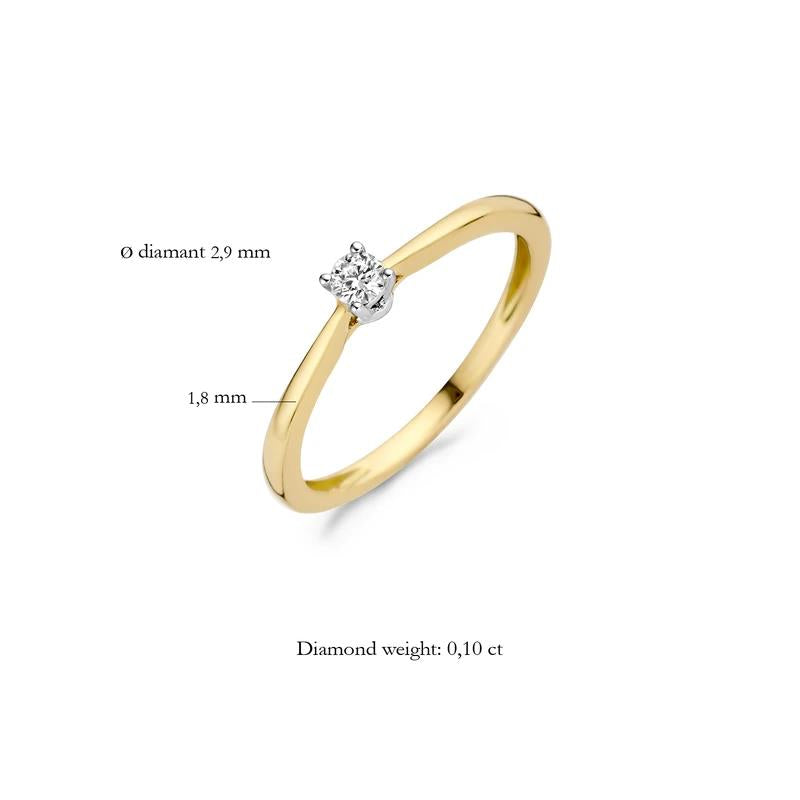 Ring 1622BDI - 14k Geel en Wit Goud met Diamant
