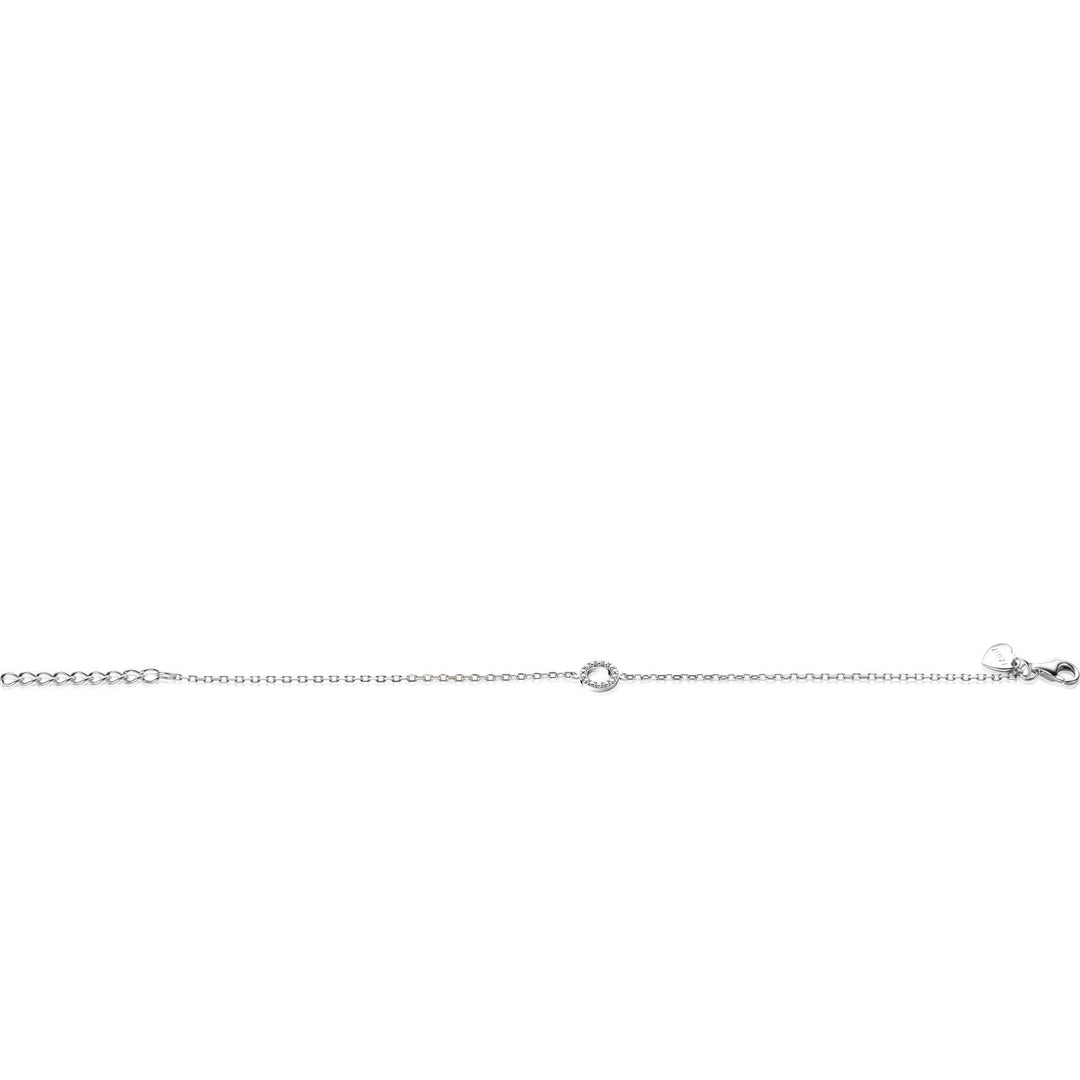 ZINZI zilveren armband met open rondje (7,5mm) bezet met witte zirconia&