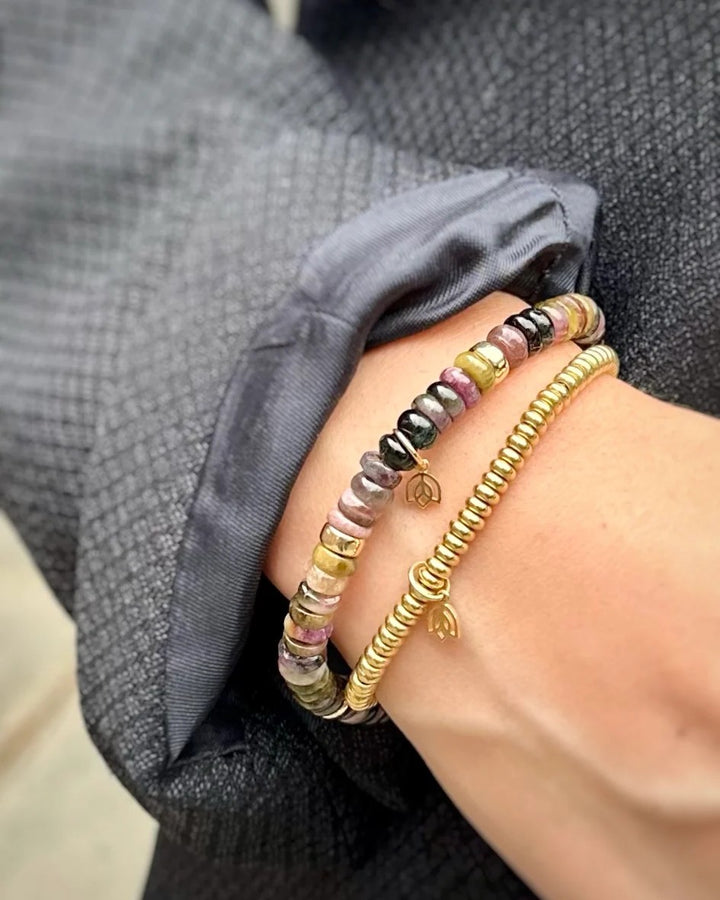 Y&G edelstenen armband | Toermalijn & 14k goud 7041-S