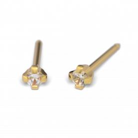 Studex schietoorbellen 2mm Zirkonia verguld