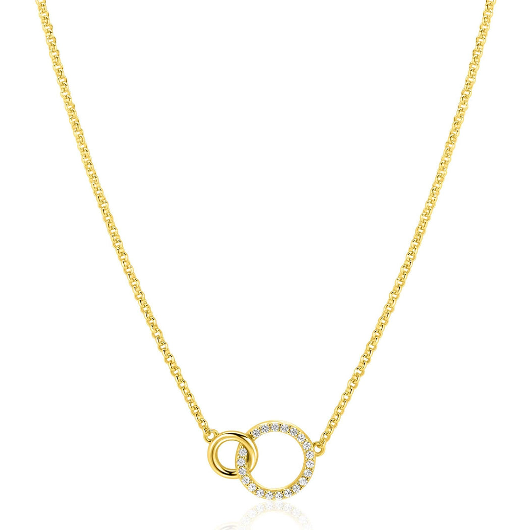 ZINZI goldplated ketting met twee verbonden rondjes – ZIC1782Y