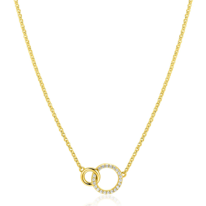 ZINZI goldplated ketting met twee verbonden rondjes – ZIC1782Y