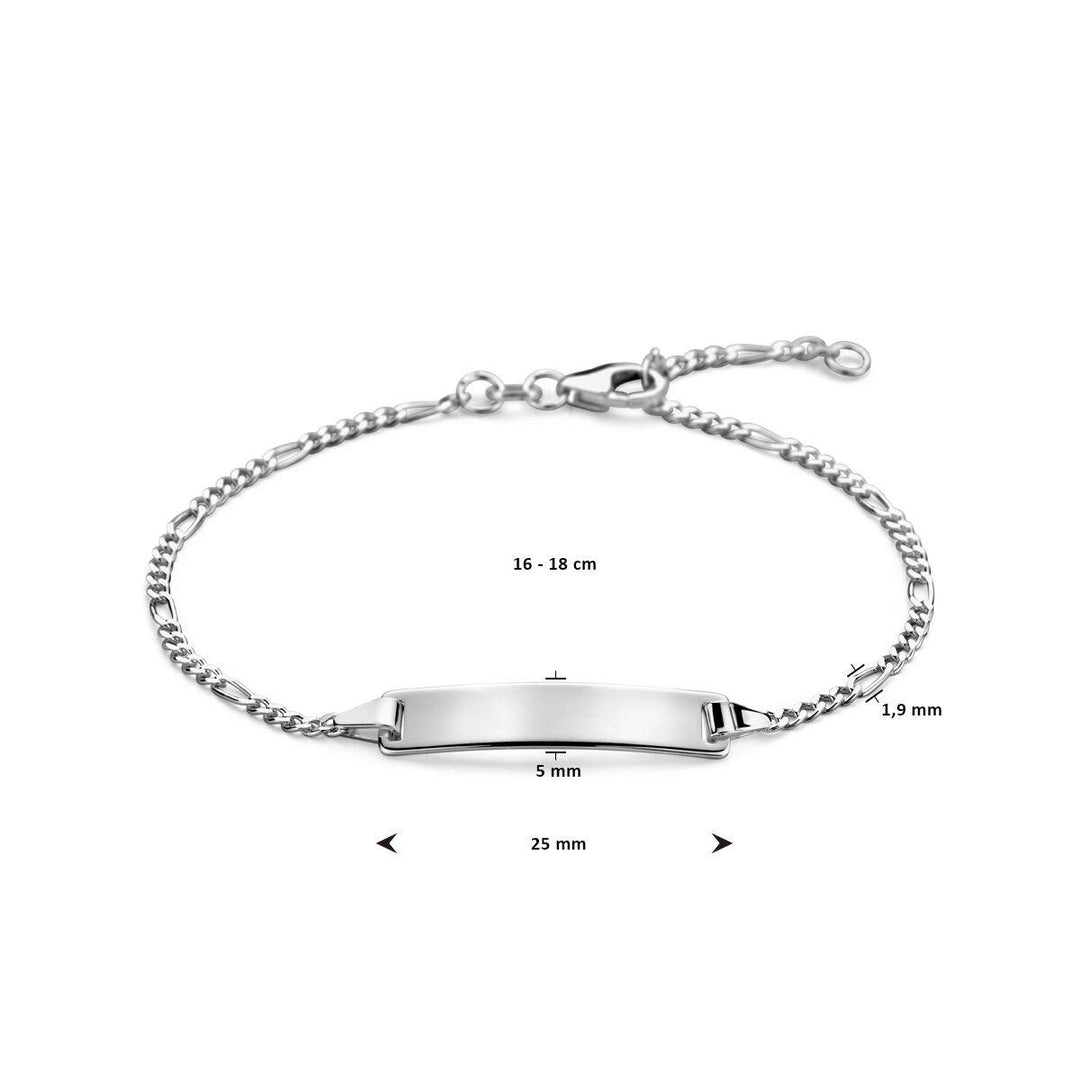 graveerarmband figaro plaat 5,0 mm 16 - 18 cm
