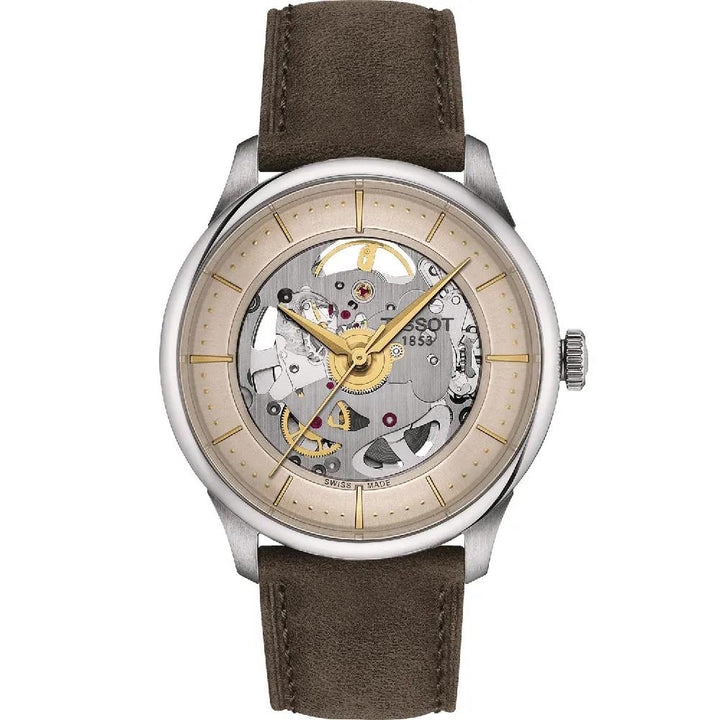 Tissot T-Classic T1398361626100 Chemin Des Tourelles Squelette Horloge bronze