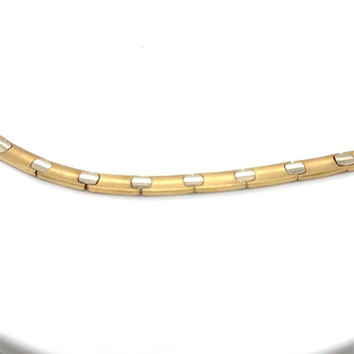 14 kt choker collier blokjes 42 cm