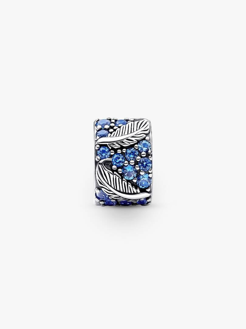 Pandora clip feather zirkonia blue792552C01