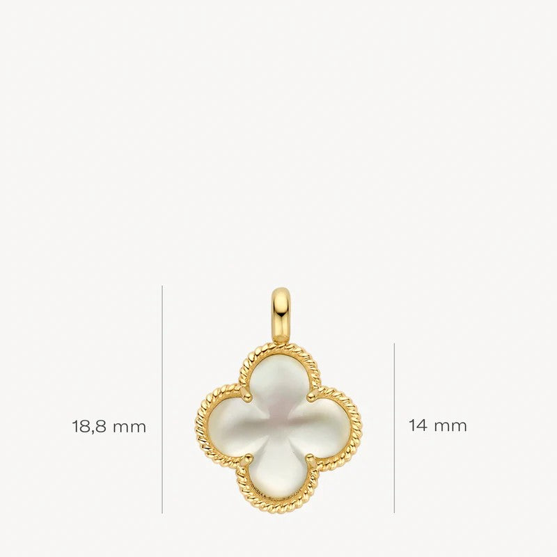 Blush Hanger 14 kt Geelgoud met Parelmoer en Bergkristal 6096YMQ