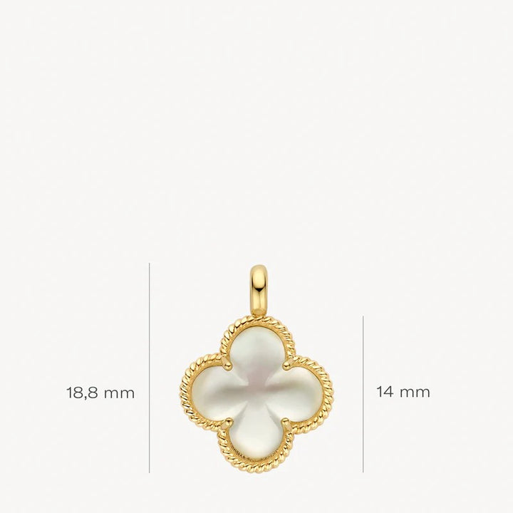Blush Hanger 14 kt Geelgoud met Parelmoer en Bergkristal 6096YMQ