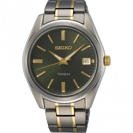Seiko SUR377P1 titanium herenhorloge met groene wijzerplaat