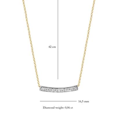 Blush bicolor collier met diamanten hanger 3605BDI