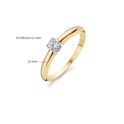 Blush Jewels ring 1067BZI - 14k Geel en Witgoud met zirkonia maat 54
