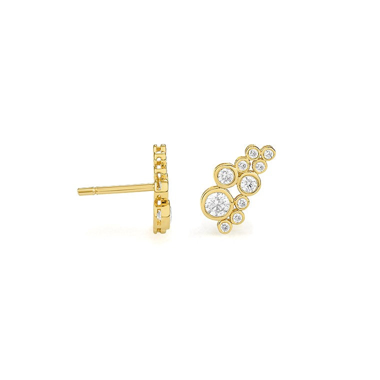 14 Karaat Gouden Design Oorbellen met Diamanten 0,50 ct