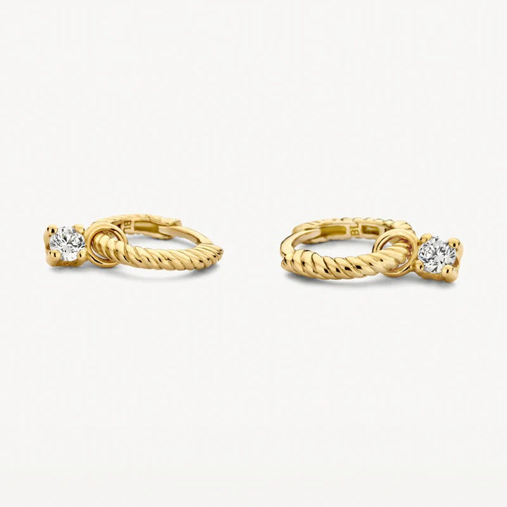 14k goud Oorbedels zirkonia 6 mm  9097YZI