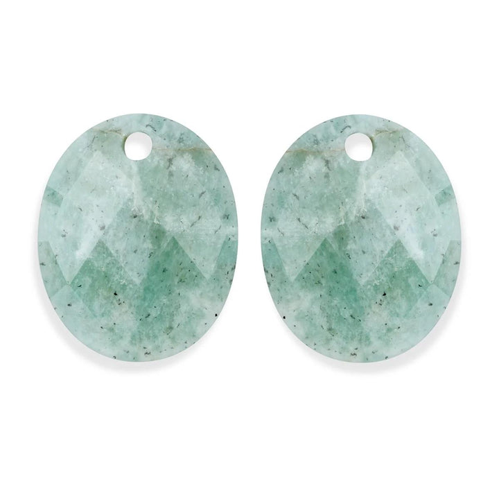 Earstones | Large Oval - Rich Green Amazonite EAGEM57-RO