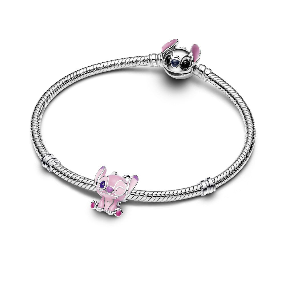 PANDORA 793739C01 Disney Angel sterling silver charm with purple and pink enamel