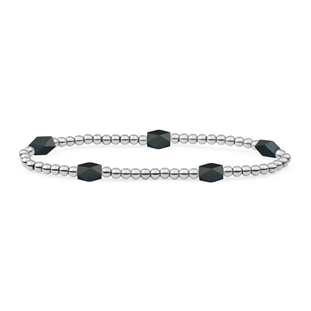 Onyx Reverse Edge Mix Armband SB-S-3MM-BAR-G07