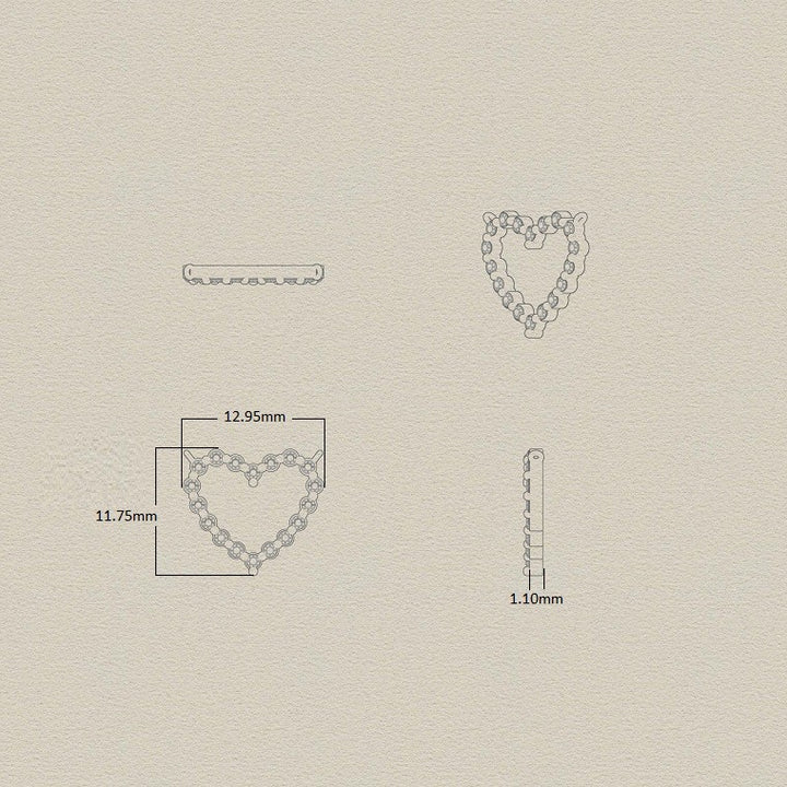 14 Karaat Gouden Hart Hanger met 18 Diamanten 0,17 ct