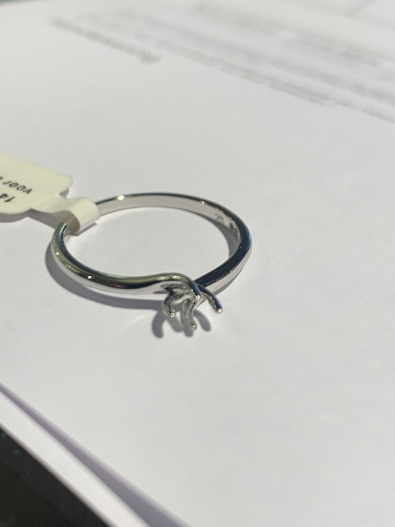 14 kt witgouden ring twist Diamant 0.20 ct G Vs