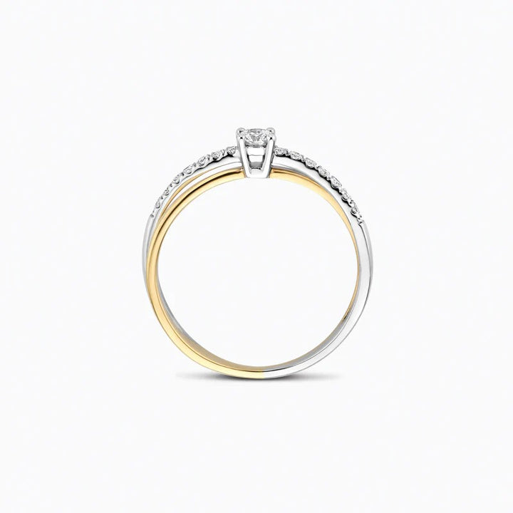 Blush Lab Grown Diamant Ring 14k Geel- en Witgoud LG1060B Maat 54