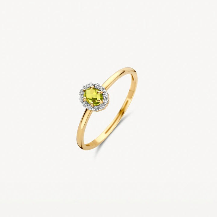 Blush Jewels 14 Karaat Geelgouden Ring met Peridoot en Zirkonia 1258YGP