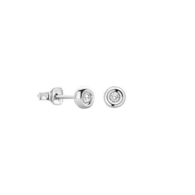 Blush witgouden oorknoppen met diamant 7627WDI