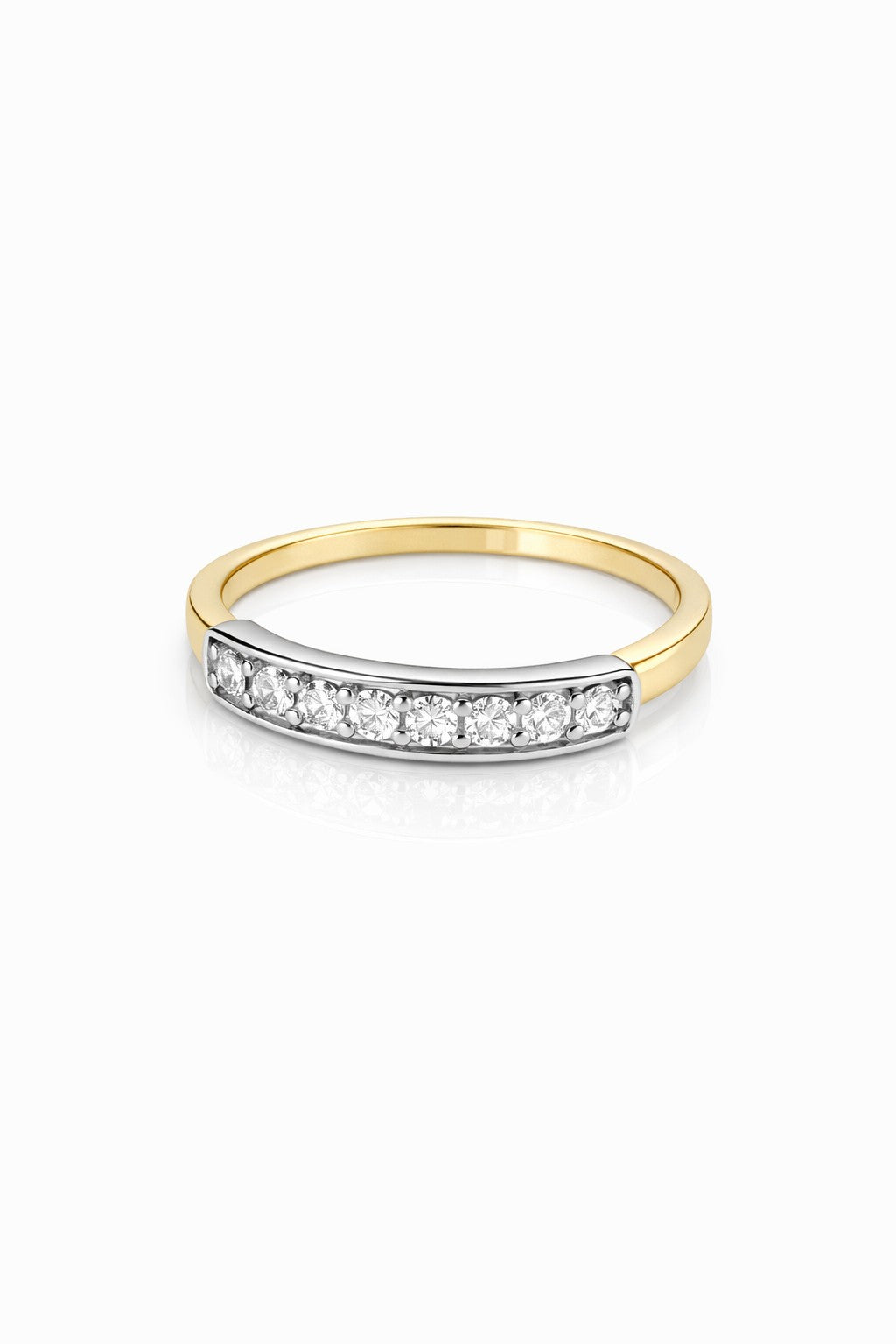 14 kt ring diamant in balkje