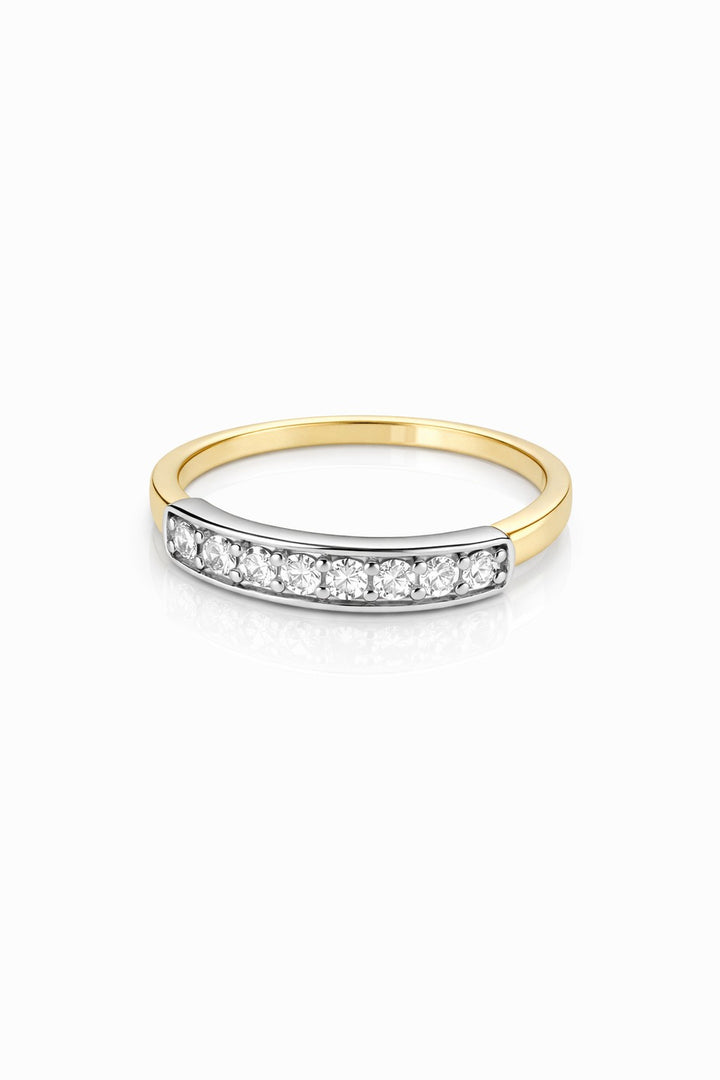14 kt ring diamant in balkje