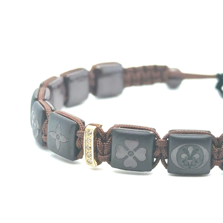 18 kt Orotech Bracelet Ceramic Brown Diamond 0.05ct